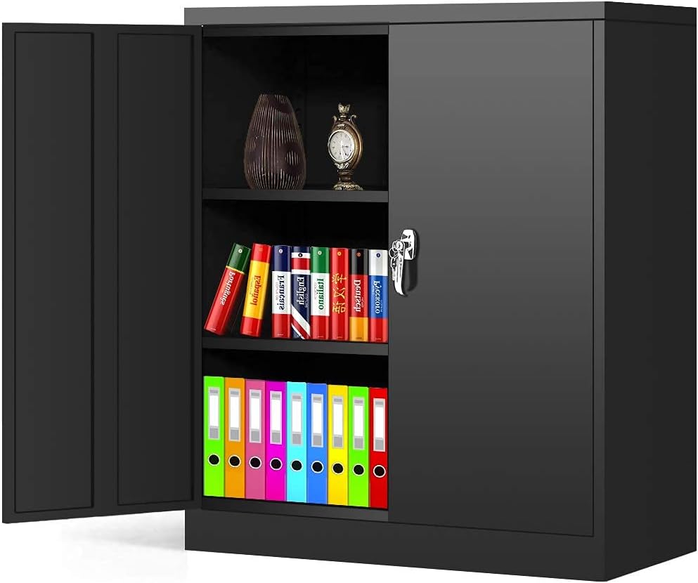 Locking Metal Cabinet with 2 Doors, 4 Adjustable Shelves, 72" V17762