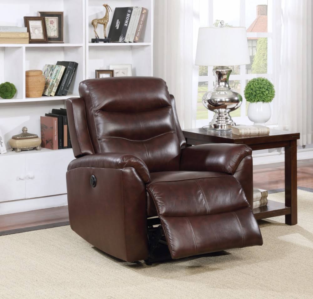 Brown Leather Power Recliner T761