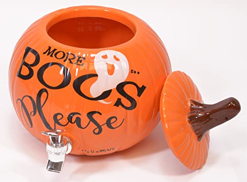 Pumpkin Orange 11 x 11 Glossy Ceramic Drink Dispenser Y16978