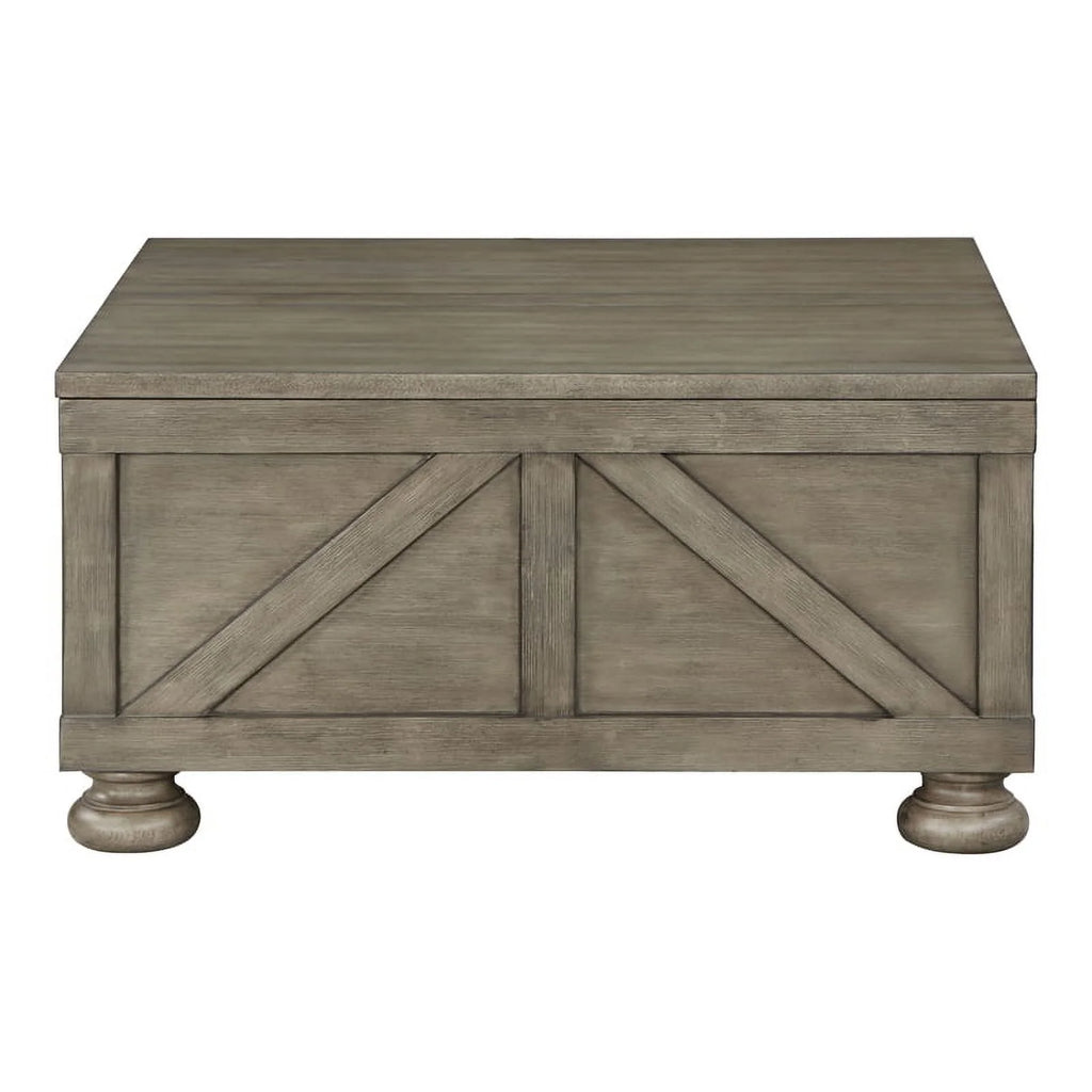 Gray Wood Hidden Storage Coffee Table R159