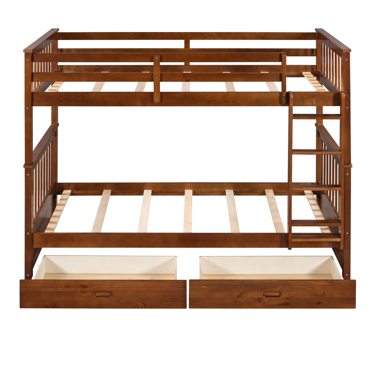 Solid Wood Twin Over Twin Bunk Beds with Storage Drawers N32140