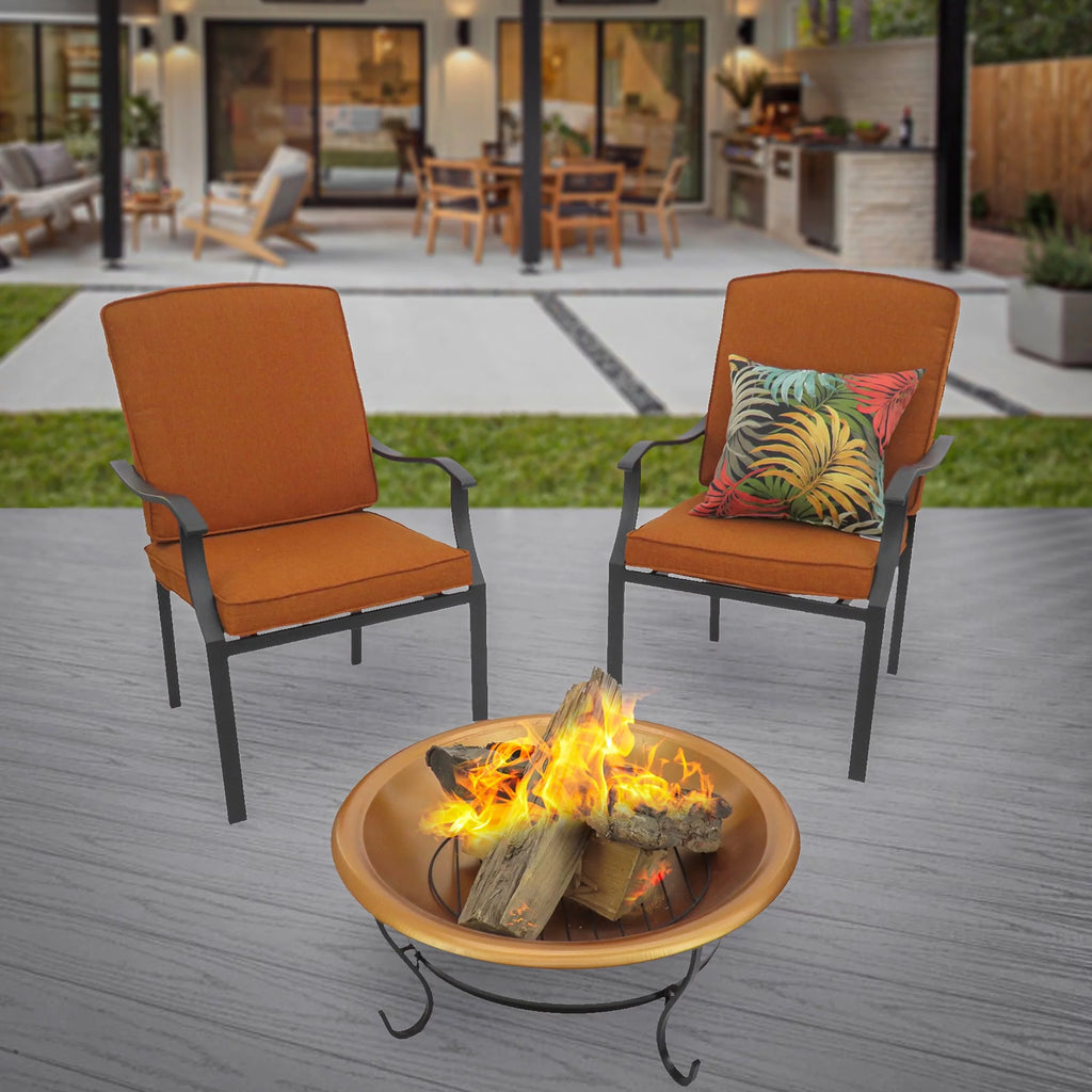 29" Copper Fire Pit with Stand and Screen Q2157