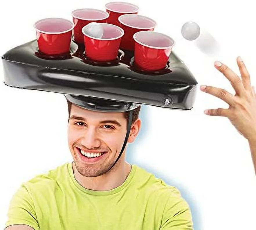 Inflatable Pong Hat Game Set with 16oz Red Cups and Pong Balls Z77273