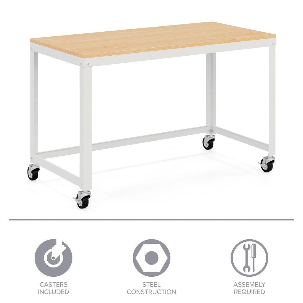 48-inch Wide Mobile Metal Desk with Laminate Top K332070