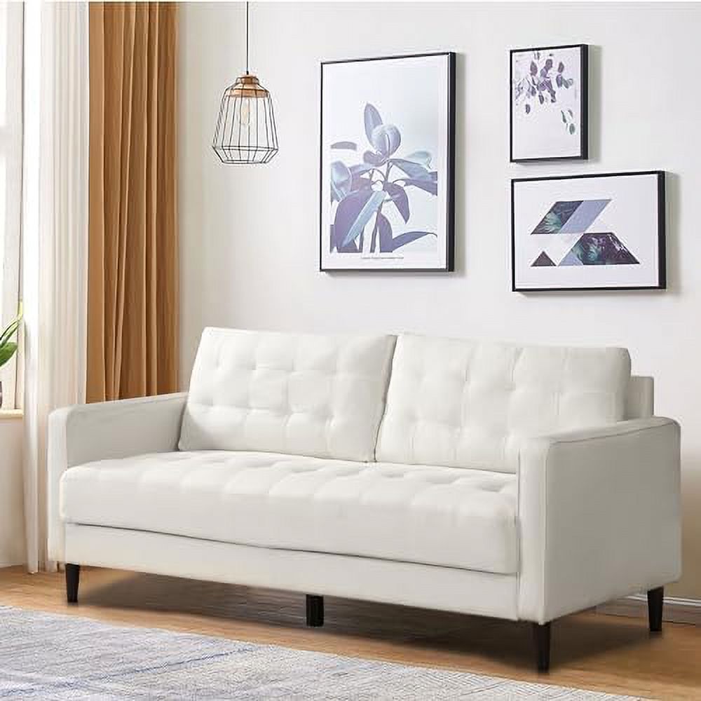 Grey 3 Seater Couch with Tufted Seat and Back Cushion U267402