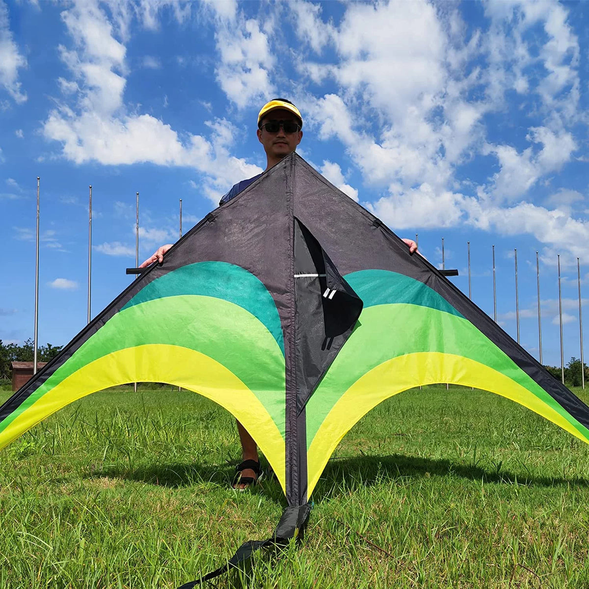 Black Green Giant Delta Kite S582