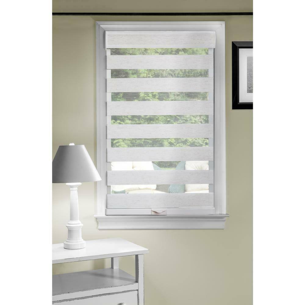 43 in. W x 72 in. L Light Filtering Linen Cordless Double Layered Privacy N920