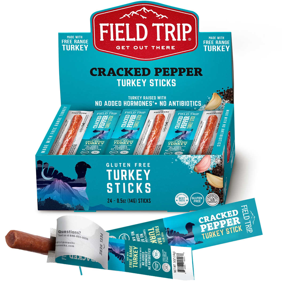 Turkey Sticks Cracked Pepper .5 oz 24 Pk D265