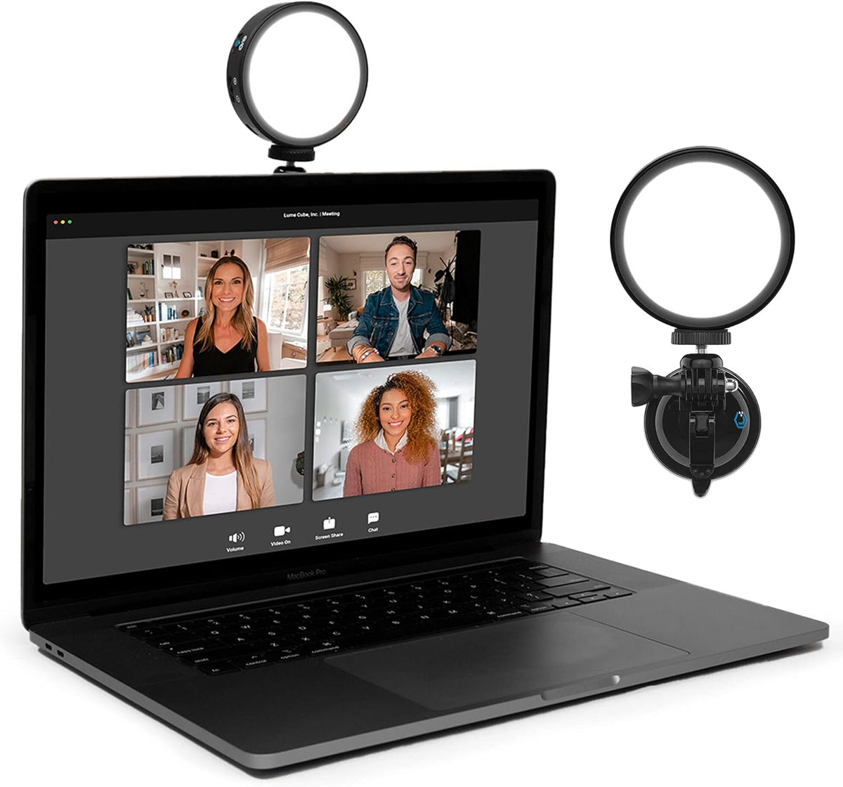 Video Conference Lighting Kit with Adjustable Brightness and Color Temperature, Stand and Mount Included F1973