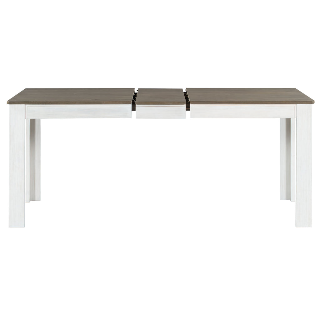 Farmhouse 7 Piece Dining Set Extendable Table with 12” Leaf and 2 Drawers O201303