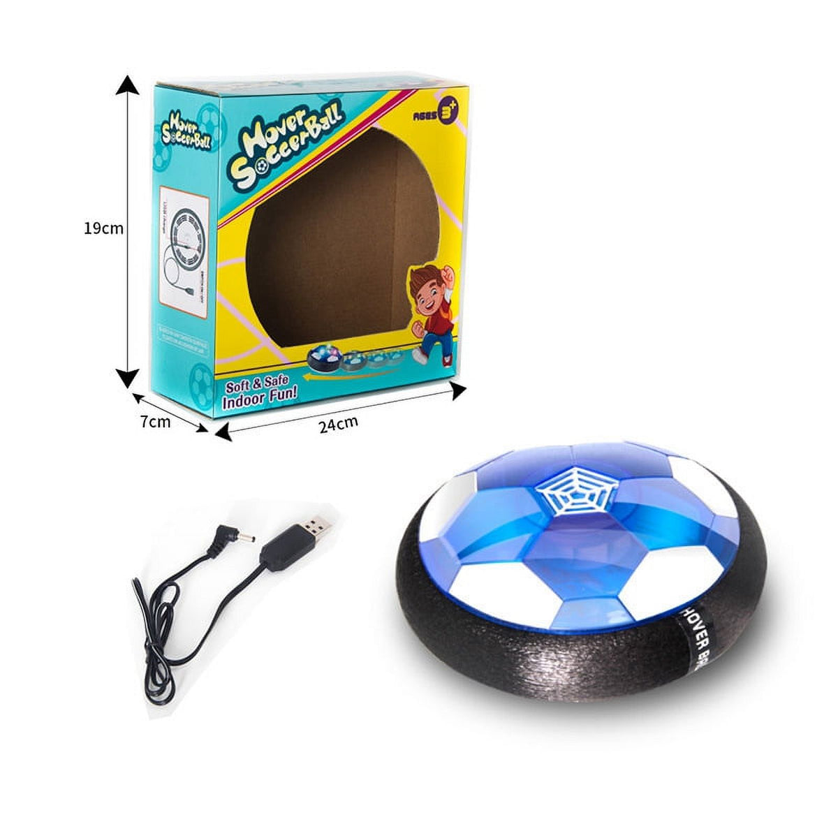 LED Hover Soccer Ball USB Charging Electric Air Cushion Indoor Luminous Toy B129803