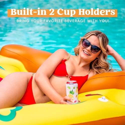 Inflatable Pizza Slice Pool Float with Cup Holders Q321200