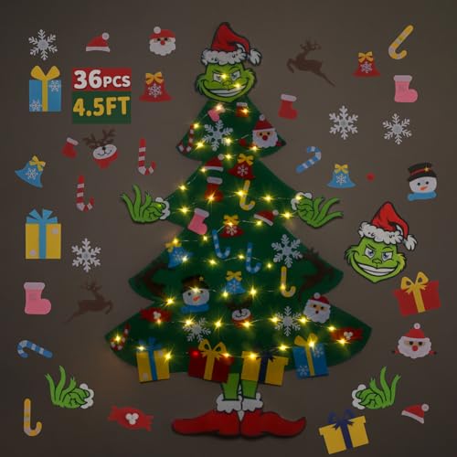 4ft Felt Christmas Tree with 36pcs Ornaments F399
