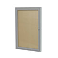 1 Door Enclosed Vinyl Bulletin Board with Satin Frame Wall Mounted TackBoard, Caramel, 36H I77647