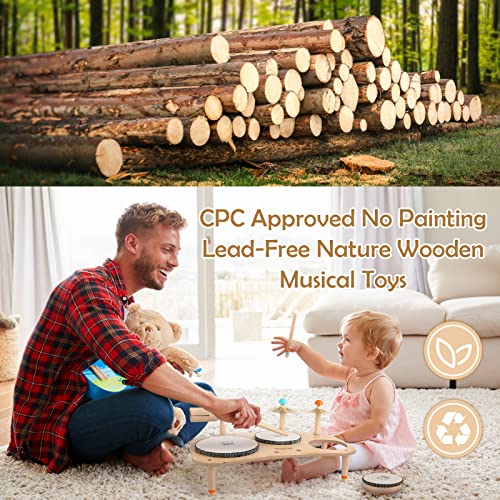 9 in 1 Wooden Musical Instruments Drum Set with Xylophone V1508