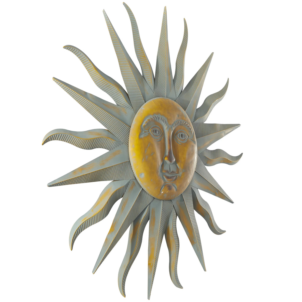 Gold Metal Indoor Outdoor Sun Wall Decor X750