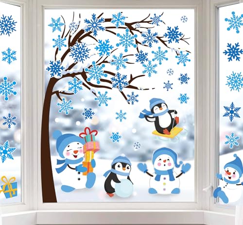 6 Sheet Large Reusable Winter Window Clings C4198