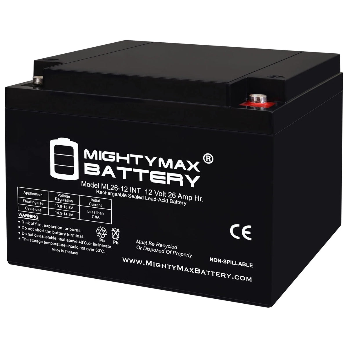 12V 26AH Replacement Battery N121908
