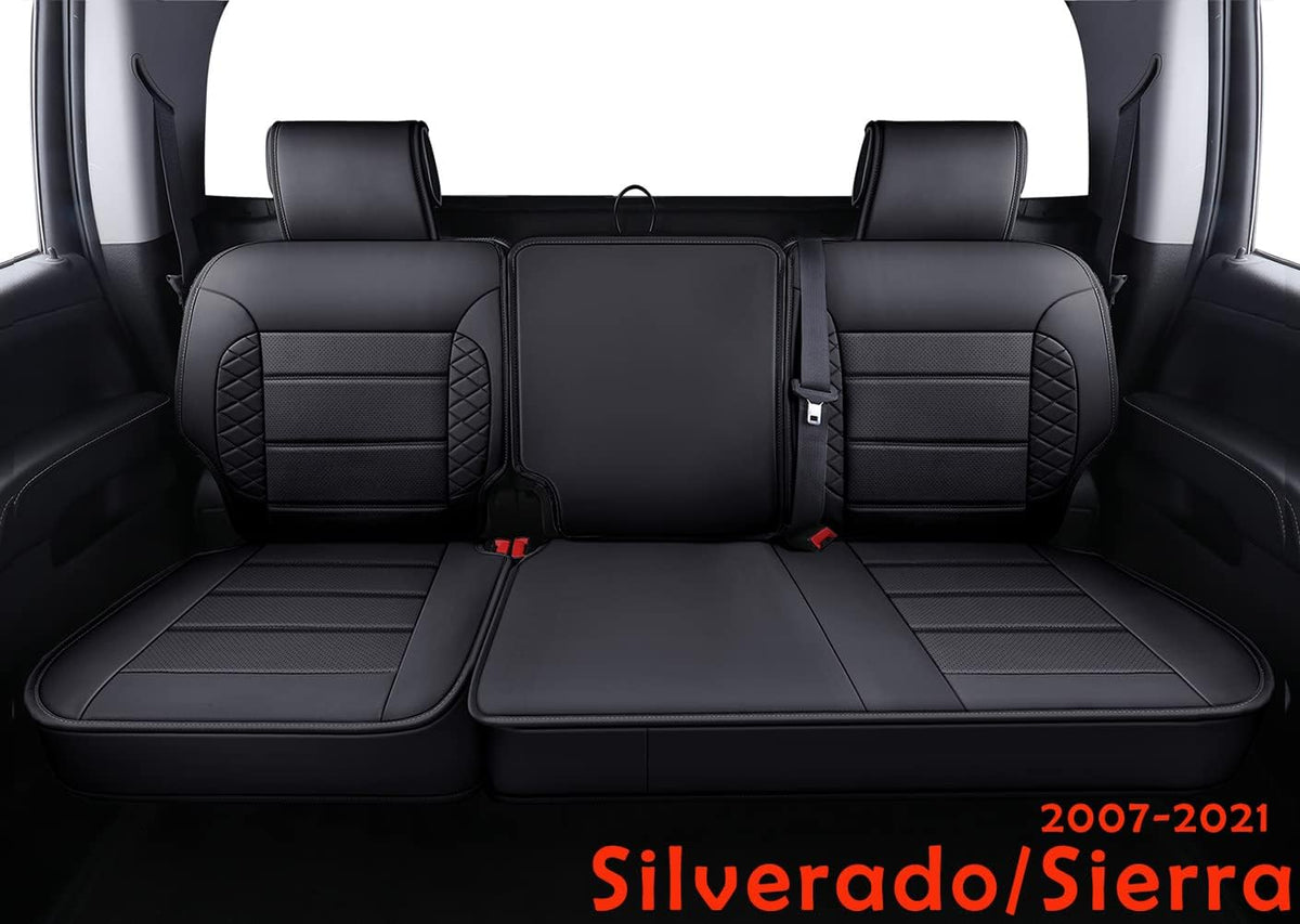 Black Faux Leather Seat Covers Full Set Y382