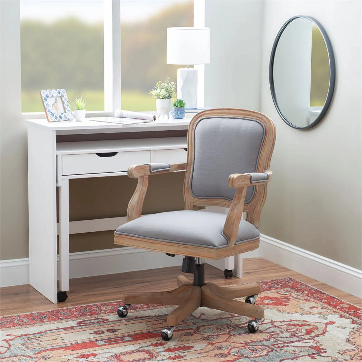 Light Gray Upholstered Office Chair Q278