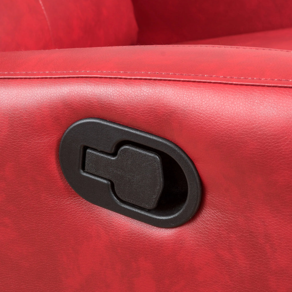Red Faux Leather Recliner J1164
