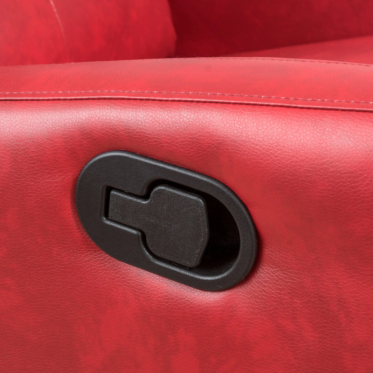 Red Faux Leather Recliner J1164