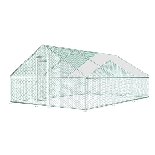 Extra Large Metal Walk-in Chicken Coop with Waterproof Cover L399